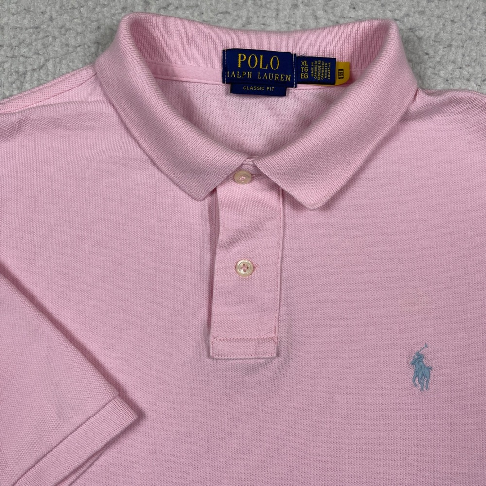 Polo Ralph Lauren Polo Mens XL Pink Classic Fit Pony Logo Preppy Old Money